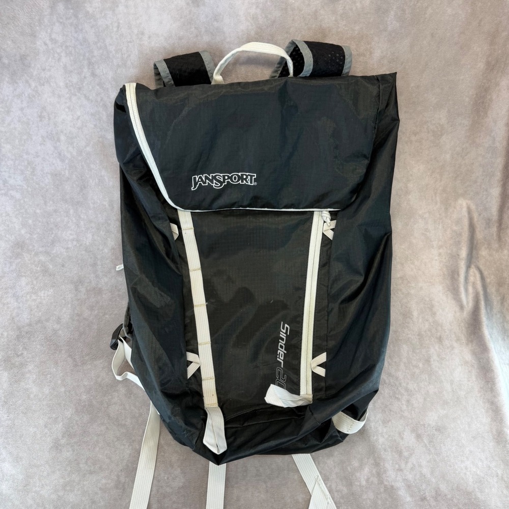 JanSport Sinder 20 Backpack Unisex OS Black Ripstop Lightweight Daypack TB500314